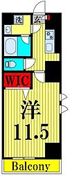 グランドール文京 1Kの間取図画像