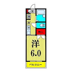 ベルトゥリーハイツ 1Kの間取図画像