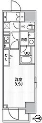THEパームス熊野前 1Kの間取図画像