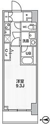THEパームス熊野前 1Kの間取図画像