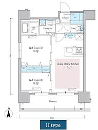 アーバネックス蔵前レジデンス 2LDKの間取図画像