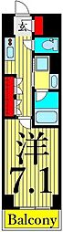 レジディア千駄木 1Kの間取図画像