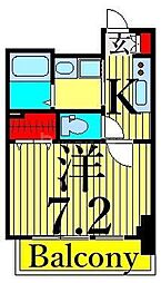ブランシュワ 1Kの間取図画像
