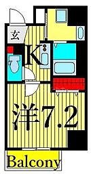 アイル日暮里弐番館 1Kの間取図画像
