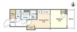 クラリティア入谷 1DKの間取図画像