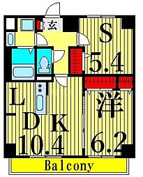 リブリ・レジデンス三ノ輪 1LDKの間取図画像