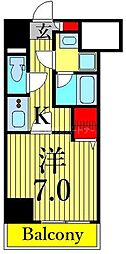 レフィールオーブ町屋駅前 1Kの間取図画像