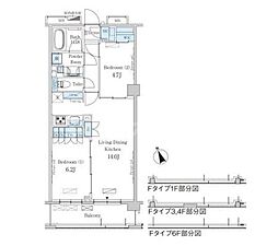パークアクシス駒込ヒルトップ 2LDKの間取図画像