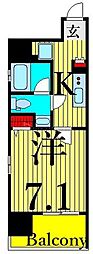 リバーレ浅草駒形 1Kの間取図画像
