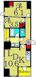 レジデンシャル町屋 2LDKの間取図画像