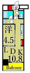 プライマル上野・稲荷町 1LDKの間取図画像