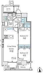 プライマル上野・稲荷町 2LDKの間取図画像