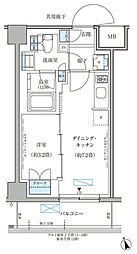 パークアクシス文京本郷 1DKの間取図画像
