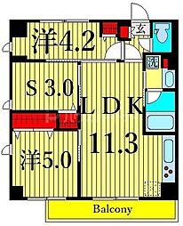 ドゥーエ南千住 2SLDKの間取図画像