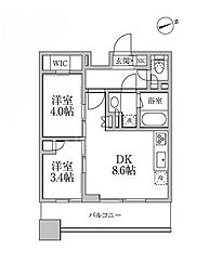 レジディア新御徒町2 2DKの間取図画像