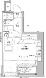 RELUXIA上野EAST ワンルームの間取図画像