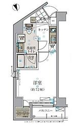 リヴシティ文京本郷 1Kの間取図画像