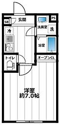 荒川区東日暮里5丁目マンション 1Kの間取図画像
