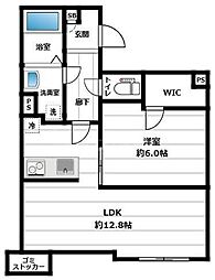 荒川区東日暮里5丁目マンション 1LDKの間取図画像