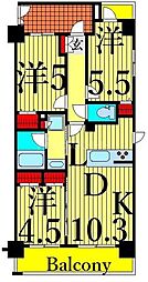 ジニア浅草 3LDKの間取図画像