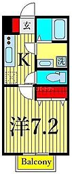 ホームグレイス 1Kの間取図画像