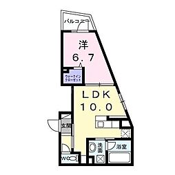 CREVANCE東日暮里 1LDKの間取図画像