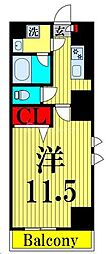 グランドール文京 1Kの間取図画像