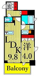 グランカーサ上野池之端 1LDKの間取図画像