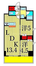 ジェノヴィア隅田川westスカイガーデン 2LDKの間取図画像