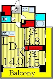 パピルス三ノ輪レジデンス 2LDKの間取図画像