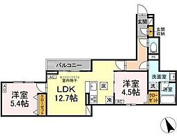 セレスティア赤羽 2LDKの間取図画像