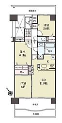 ファミール市川ガーデンプラザイースト 3LDKの間取図画像