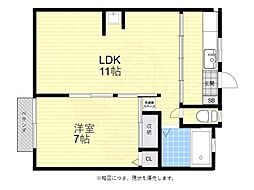 エスポワール春日 1LDKの間取図画像