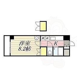ロイヤル天神南200 1Kの間取図画像