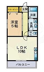 プレザントヴィラ大橋南 1LDKの間取図画像
