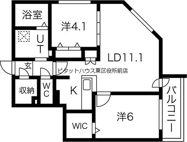 北海道札幌市北区北十二条西3丁目(賃貸マンション2LDK・5階・54.63㎡)の写真 その2