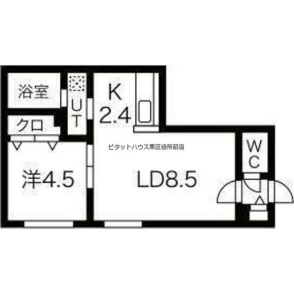 北海道札幌市東区北二十二条東15丁目(賃貸マンション1LDK・1階・34.27㎡)の写真 その2