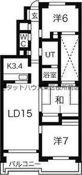 北海道札幌市東区伏古八条4丁目(賃貸マンション3LDK・2階・81.81㎡)の写真 その2