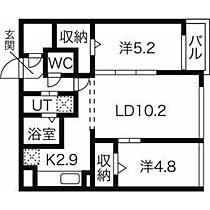 フォレストヒルズB  ｜ 北海道札幌市西区琴似一条3丁目（賃貸マンション2LDK・4階・50.12㎡） その2