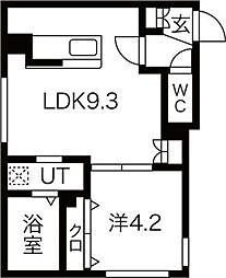 PRIMEOCOURT麻生中央 1LDKの間取図画像