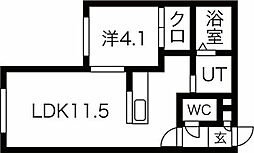 L/RN18 1LDKの間取図画像