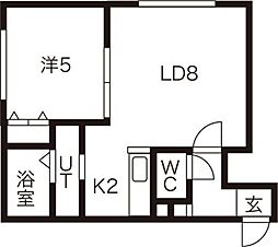 プリマクラッセ環状通東 1LDKの間取図画像