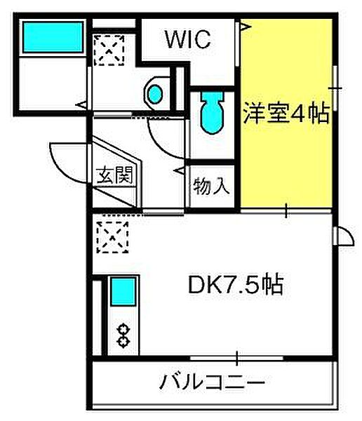 charmant　court　M’s III ｜埼玉県草加市神明1丁目(賃貸アパート1DK・3階・31.90㎡)の写真 その2