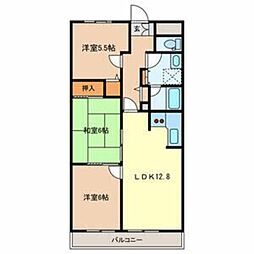 ホルツハイム 3LDKの間取図画像