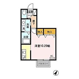 レポワソン ワンルームの間取図画像