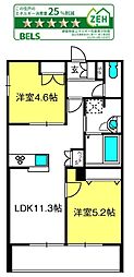 Plumeria YK 2LDKの間取図画像