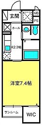 グレースコート 1Kの間取図画像