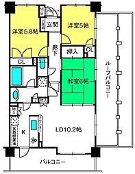 アーバンキャッスル東川口 3LDKの間取図画像