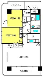 ビラ桜 3LDKの間取図画像