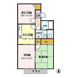 セジュールブライト2 3Kの間取図画像